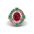 Ruby Art Deco Halo Fashion Ring - Gracelynn No. 26