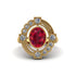 Ruby Art Deco Halo Fashion Ring - Gracelynn No. 10 image 3