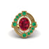 Ruby Art Deco Halo Fashion Ring - Gracelynn No. 25 image 3