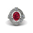 Ruby Art Deco Halo Fashion Ring - Gracelynn No. 12