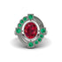 Ruby Art Deco Halo Fashion Ring - Gracelynn No. 27