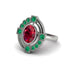 Ruby Art Deco Halo Fashion Ring - Gracelynn No. 27 image 1