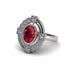 Ruby Art Deco Halo Fashion Ring - Gracelynn No. 12