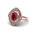 Ruby Art Deco Halo Fashion Ring - Gracelynn No. 11