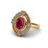 Ruby Art Deco Halo Fashion Ring - Gracelynn No. 10