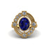 Sapphire Art Deco Halo Fashion Ring - Gracelynn No. 13