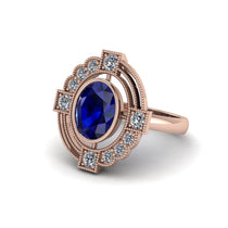 Sapphire Art Deco Halo Fashion Ring - Gracelynn No. 14 image 1