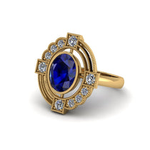 Sapphire Art Deco Halo Fashion Ring - Gracelynn No. 13 image 1