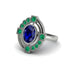 Sapphire Art Deco Halo Fashion Ring - Gracelynn No. 30