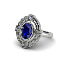 Sapphire Art Deco Halo Fashion Ring - Gracelynn No. 15 image 1