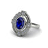 Sapphire Art Deco Halo Fashion Ring - Gracelynn No. 15