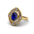 Sapphire Art Deco Halo Fashion Ring - Gracelynn No. 13