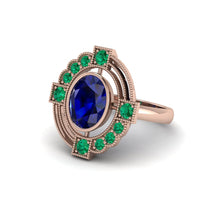 Sapphire Art Deco Halo Fashion Ring - Gracelynn No. 29 image 1