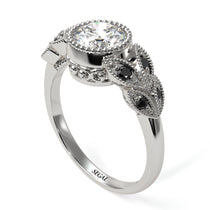 Art Deco Diamond Leaves Engagement Rings - Thalia No. 33 image 1