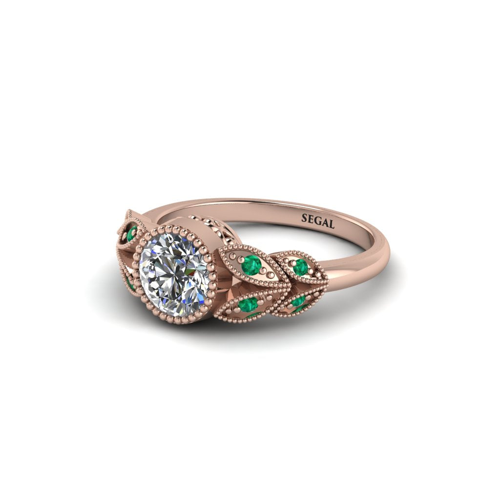 Art Deco Diamond Leaves Engagement Rings - Thalia No. 17
