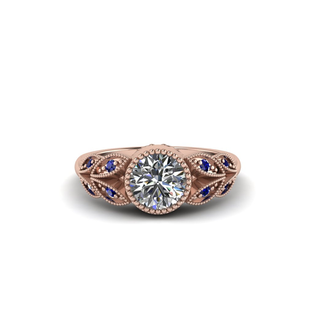 Art Deco Diamond Leaves Engagement Rings - Thalia No. 62