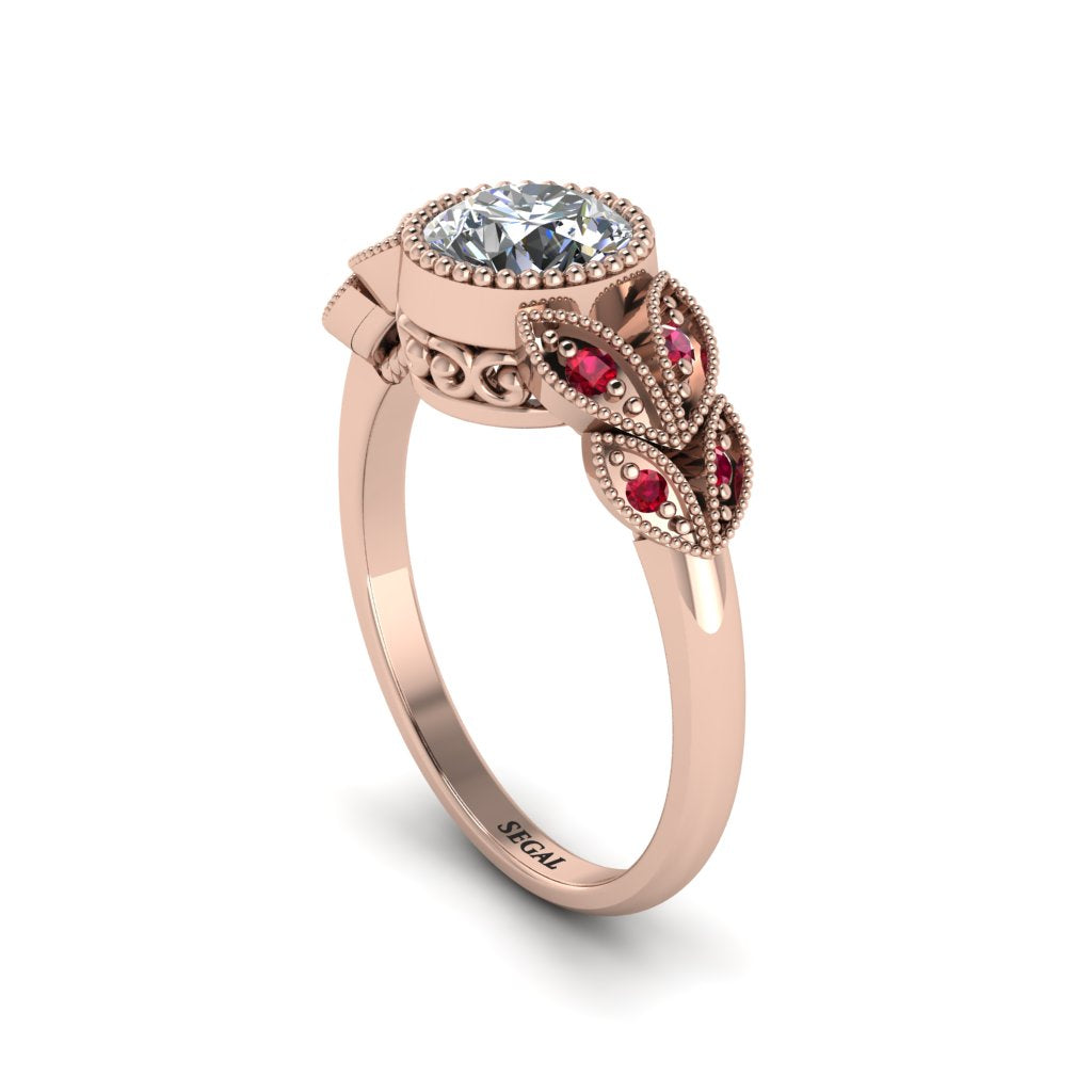Art Deco Diamond Leaves Engagement Rings - Thalia No. 47
