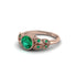 Art Deco Emerald Leaves Engagement Rings - Thalia No. 20 image 2