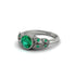 Art Deco Emerald Leaves Engagement Rings - Thalia No. 21 image 2