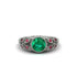 Art Deco Emerald Leaves Engagement Rings - Thalia No. 51