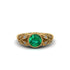 Art Deco Emerald Leaves Engagement Rings - Thalia No. 4