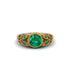 Art Deco Emerald Leaves Engagement Rings - Thalia No. 19 image 3