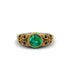 Art Deco Emerald Leaves Engagement Rings - Thalia No. 34