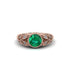 Art Deco Emerald Leaves Engagement Rings - Thalia No. 5