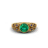 Art Deco Emerald Leaves Engagement Rings - Thalia No. 64
