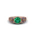 Art Deco Emerald Leaves Engagement Rings - Thalia No. 65