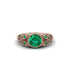 Art Deco Emerald Leaves Engagement Rings - Thalia No. 20