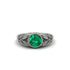 Art Deco Emerald Leaves Engagement Rings - Thalia No. 6