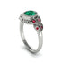 Art Deco Emerald Leaves Engagement Rings - Thalia No. 51