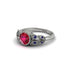 Art Deco Ruby Leaves Engagement Rings - Thalia No. 72