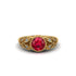 Art Deco Ruby Leaves Engagement Rings - Thalia No. 10 image 3