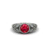 Art Deco Ruby Leaves Engagement Rings - Thalia No. 12
