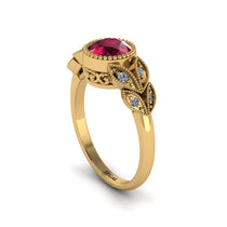 Art Deco Ruby Leaves Engagement Rings - Thalia No. 10 image 1