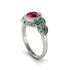 Art Deco Ruby Leaves Engagement Rings - Thalia No. 27