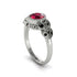 Art Deco Ruby Leaves Engagement Rings - Thalia No. 42