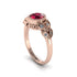 Art Deco Ruby Leaves Engagement Rings - Thalia No. 11