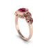 Art Deco Ruby Leaves Engagement Rings - Thalia No. 56