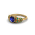 Art Deco Sapphire Leaves Engagement Rings - Thalia No. 28