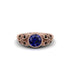 Art Deco Sapphire Leaves Engagement Rings - Thalia No. 44