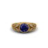 Art Deco Sapphire Leaves Engagement Rings - Thalia No. 13 image 3