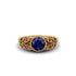 Art Deco Sapphire Leaves Engagement Rings - Thalia No. 58 image 3