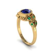 Art Deco Sapphire Leaves Engagement Rings - Thalia No. 28 image 1