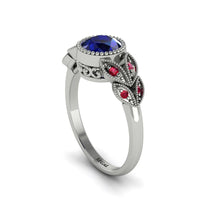 Art Deco Sapphire Leaves Engagement Rings - Thalia No. 60 image 1