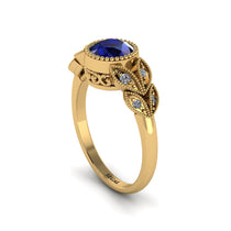 Art Deco Sapphire Leaves Engagement Rings - Thalia No. 13 image 1