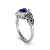 Art Deco Sapphire Leaves Engagement Rings - Thalia No. 15 image 1