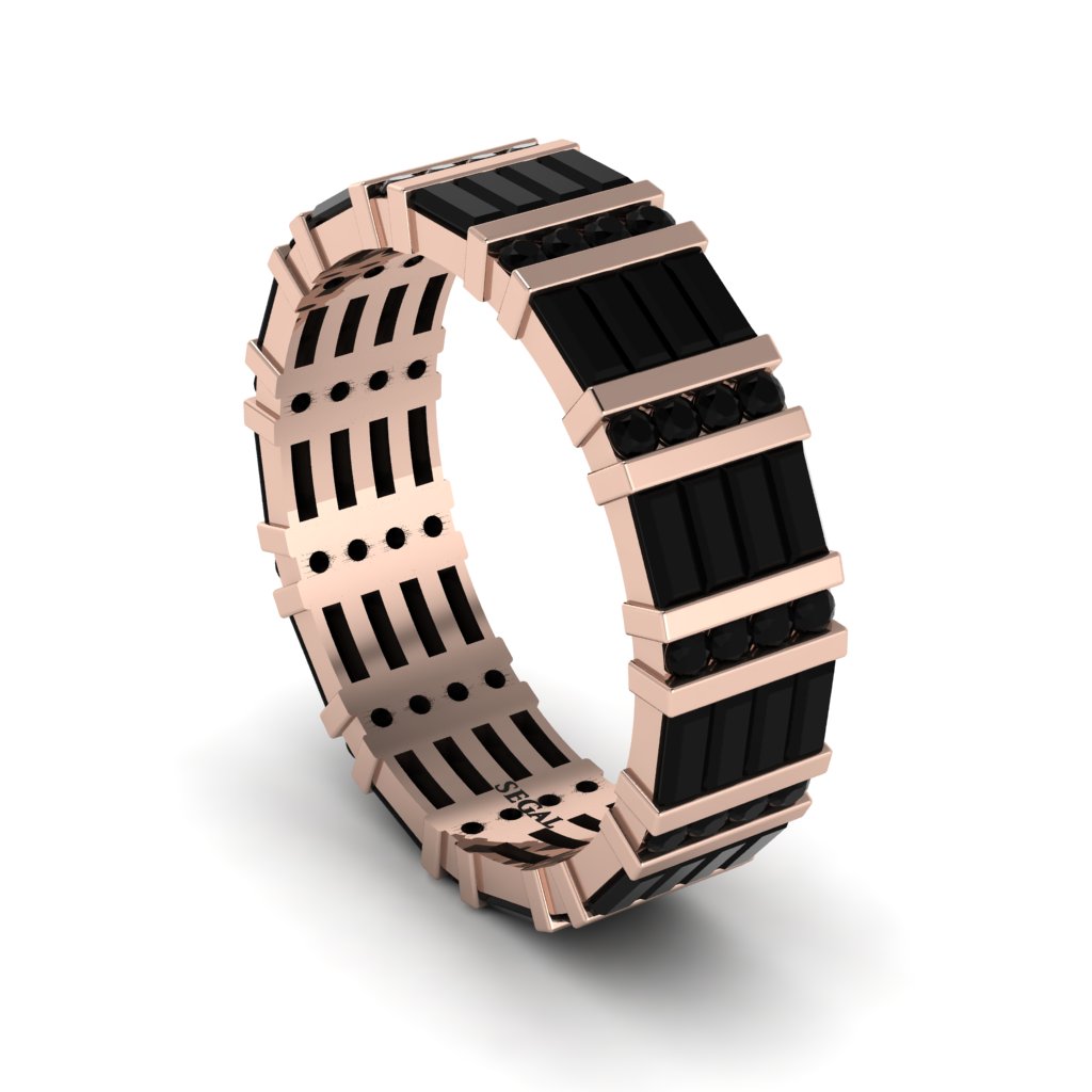 Baguette Black Diamond Eternity Wedding Band - Keegan No. 8